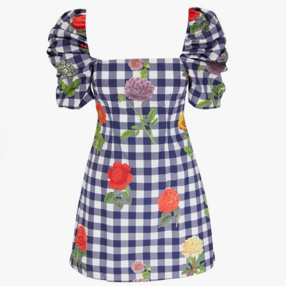 CARA CARA
Kelly Navy & White Gingham Floral Mini Dress
